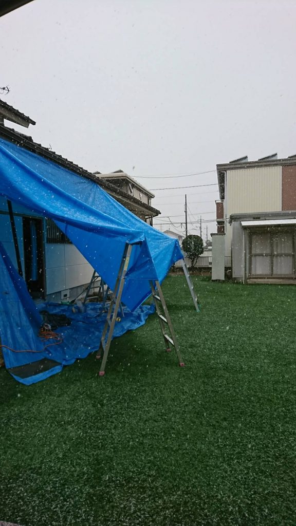 早島町勝手口工事　工事中写真