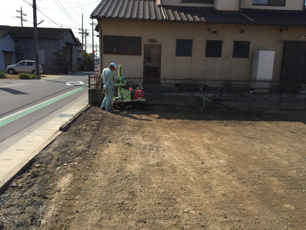 早島町店舗工事　地盤調査の写真