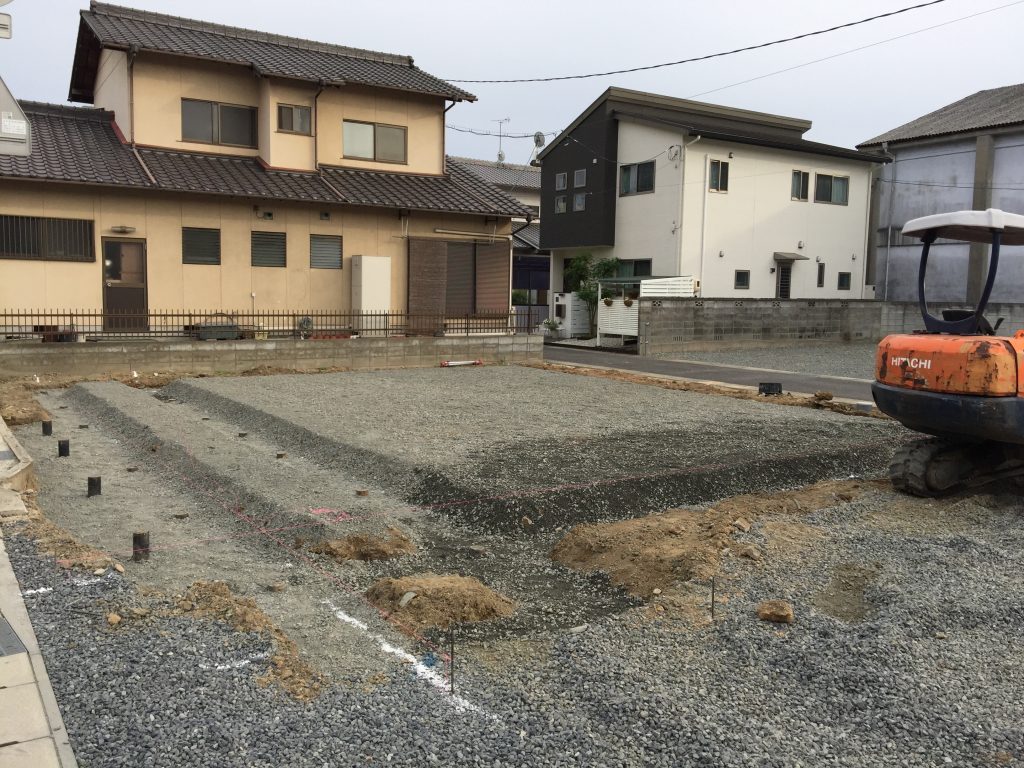 早島町店舗工事　基礎工事の写真①