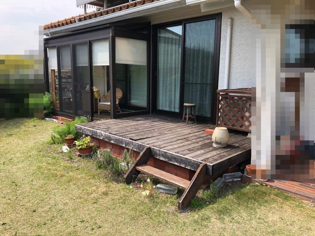 早島町若宮で ウッドデッキ テラス工事 早島町の家づくり物語